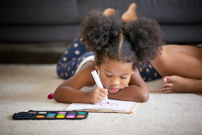 Child learning at home